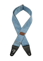 Fender x Wrangler Riveted Denim Guitar Strap - Light Indigo