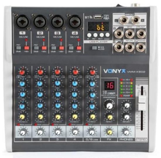 Vonyx - VMM-K602 Music Mixer with DSP - 6 Channel