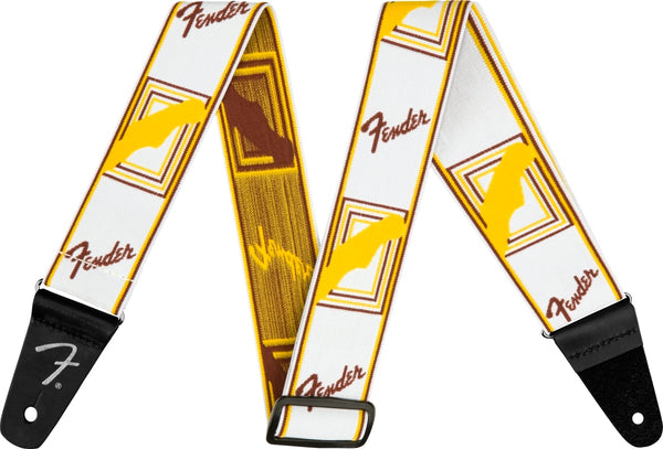 Fender - WeighLess Mono Strap - White/Brown/Yellow