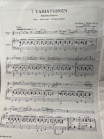 Weber - 7 Variations Op. 33  for Piano and Clarinet (Second Hand)