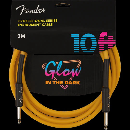 Fender - Professional 10' Glow in the Dark Instrument Cable - Orange