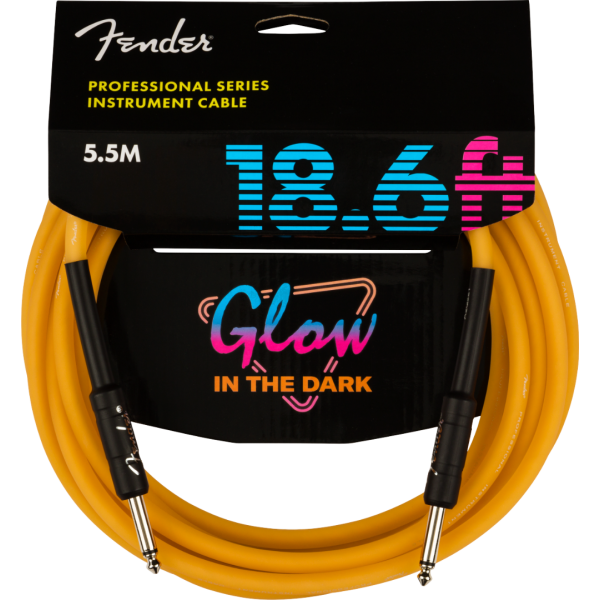 Fender - Professional 18.6' Glow in the Dark Instrument Cable - Orange