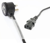 IEC Power Lead - 3 Pin Tapon Plug to IEC Plug - 10Amp 5 Metres - Black Product Code: PW0047