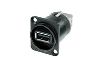 Neutrik -  NAUSB-W-B - Reversible USB 2.0 gender changer (type A and B), black D-housing.