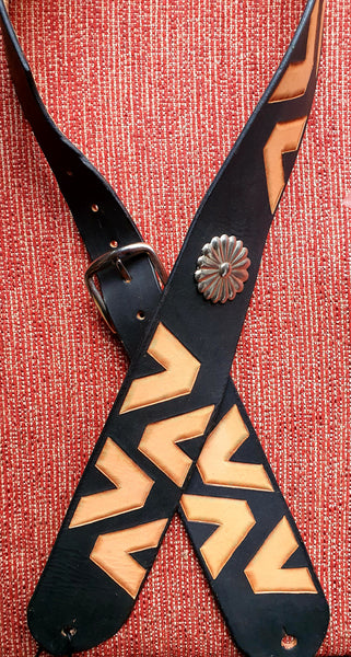 Guitar Strap Cowboy with Western Conchos
