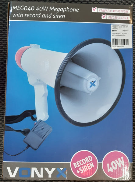Vonyx Megaphone 40Watt with Siren/MEG040