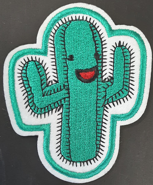 Happy Cactus Fabric Badge