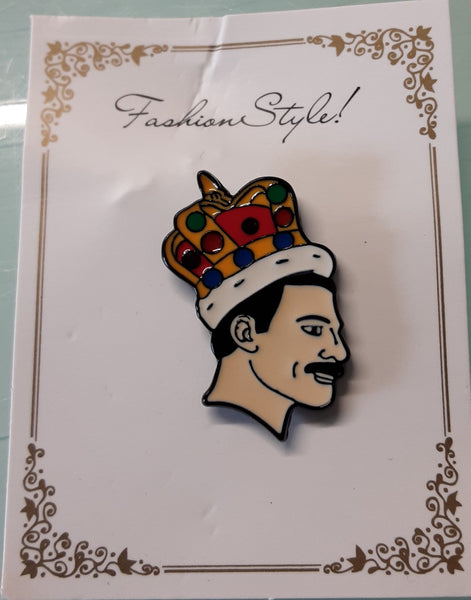 Freddie Mercury Crowned Metal Pin