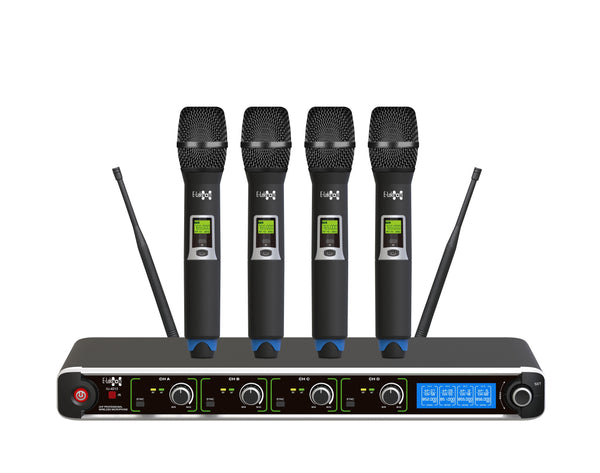 UHF Digital Wireless Microphone- IU-4013 Quad 4x 25 Channel Handheld Mic Set  Product Code: EL181095