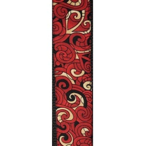Awhi - "Moko" Design Guitar Strap - Red