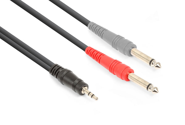 Cable 3.5mm Stereo - 2x 6.3mm Mono 1.5m