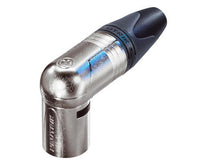 Neutrik - NC3MRX - 3 pole right angle male cable connector, nickel housing, silver contacts.