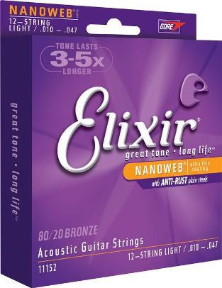 Elixir - Nanoweb 12-String Guitar Strings - 10/47