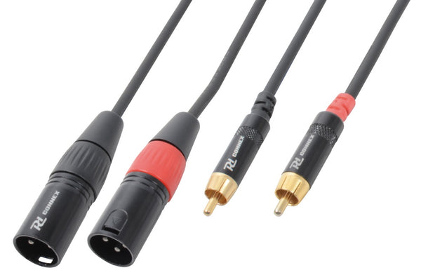 Audio Lead - 2x XLR Male to 2x RCA Male