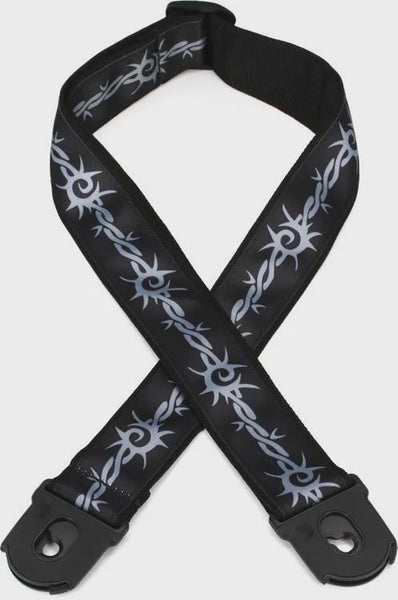 Lm Guitar Straps "barbed Wire" 2" Woven