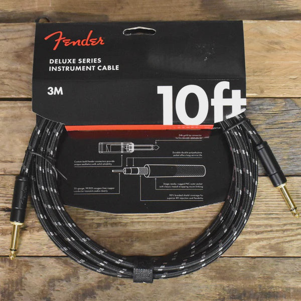 Fender - Deluxe 10' Instrument Cable - Black Tweed