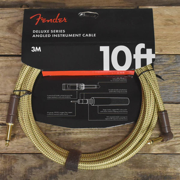 Fender - Deluxe 10' ST/ANG Instrument Cable - Tweed