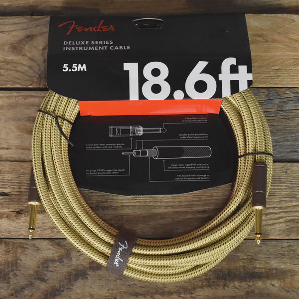 Fender - Deluxe 18.6' ST/ST Instrument Cable - Tweed