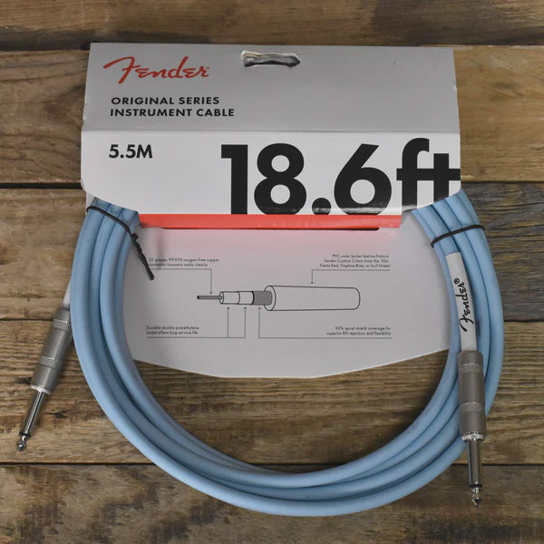 Fender Original 18.6' Instrument Cable Daphne Blue