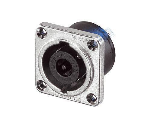 Neutrik - NLT8MP - 8-pole male chassis connector, Nickel housing, solder or ¼" flat tabs.