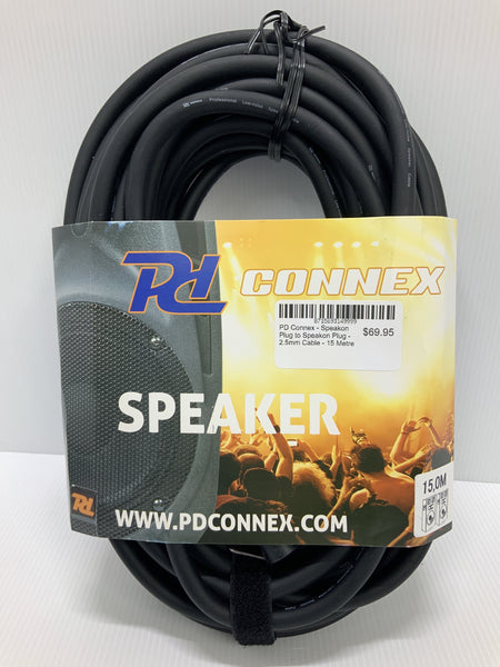 PD Connex - Speakon Plug to Speakon Plug - 2.5mm Cable - 15 Metre