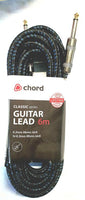 Chord - Braided Guitar Lead Black/Blue - 6m