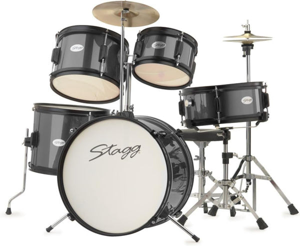 Stagg - 5 Piece  Junior Drum Kit - 16" Kick Bass - Black