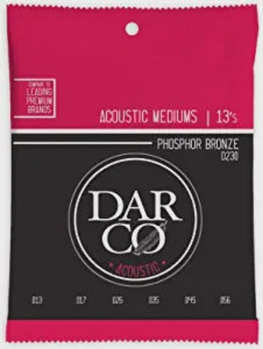 Darco - Phosphor Bronze Acoustic Guitar Strings - Medium 13/56