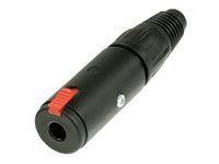 Neutrik - NJ3FC6-BAG - Professional locking 1/4" cable jack for secure in-line connections. Black metal housing, silver contacts, excellent cable protection.
