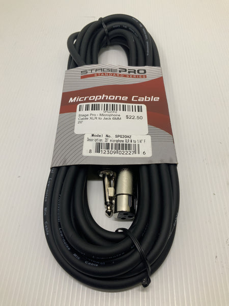 Stage Pro - Microphone Cable XLR to Jack 6MM 20'