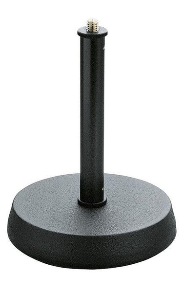 K&M Table Mic Stand - Sound Absorbing Cast-Iron Base With Screw In Rod 3/8" Thread