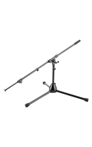K&M Low-Level Mic Stand with Long 2-Piece Extendable Boom Arm