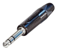 Neutrik - NP3X-BAG - 3 pole 1/4" professional phone plug, nickel contacts, black shell.