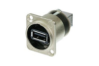 Neutrik -  NAUSB-W - Reversible USB 2.0 gender changer (type A and B), Nickel D-housing.