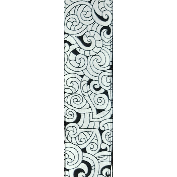Awhi - "Moko" Design Guitar Strap - Black/White