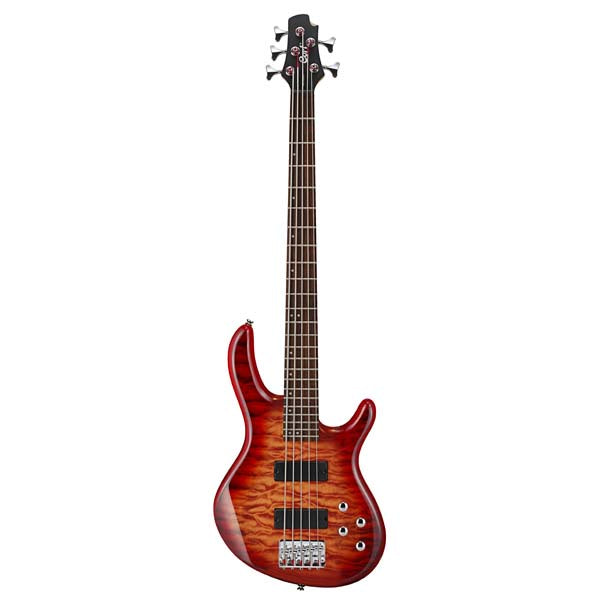 Cort - Action Deluxe 5-string Bass Guitar -Cherry Red Sunburst