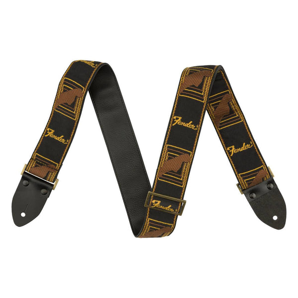 Fender - Legacy Vintage Monogrammed Strap - Black/Yellow/Brown