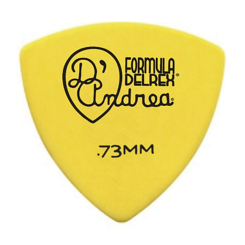 D'andrea - Rounded Triangle Delrix Pick - .73mm - Yellow - 72 Pack