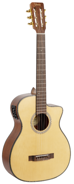 Valencia - Auditorium Cutaway Acoustic Electric Classical Guitar - Natural