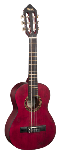 Valencia - 1/4 Size Classical Guitar - Trans Wine Red