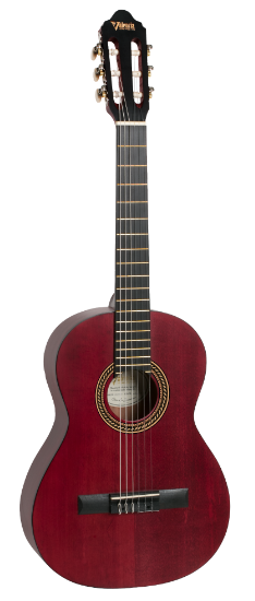Valencia - 3/4 Size Classical Guitar - Trans Wine Red