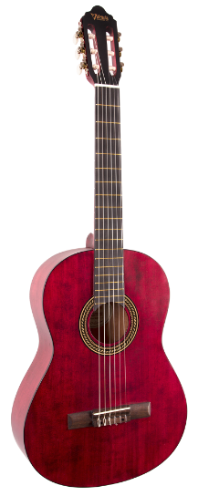 Valencia - Full Size Classical Guitar - Trans Wine Red