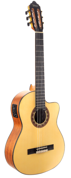 Valencia - Cutaway Acoustic Electric Classical Guitar - Natural - Satin Finish