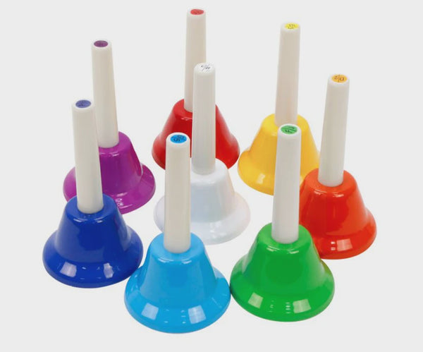 Set Of 8 Coloured Handbells