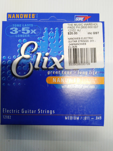 Elixir - Nanoweb Electric Guitar Strings - 11/49