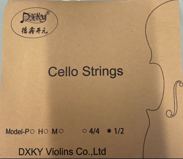 DXKY - Cello String Set - 1/2  Size