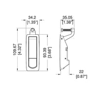 Penn Elcom L0350 Black lever latch with pop up lever mechanism.