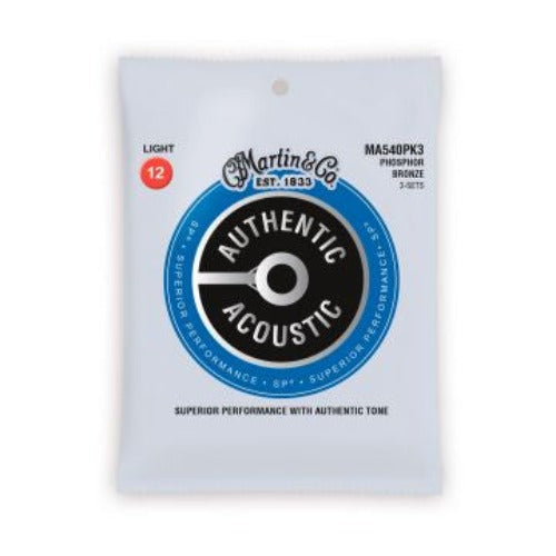 Martin - Authentic Acoustic Strings Phosphor Bronze 3 Pack - 12/54