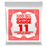 Ernie Ball - Plain Electric/Acoustic Guitar Steel Strings (Singles) - Gauge .011