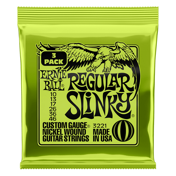Ernie Ball - Regular Slinky - Nickel Wound Electric Guitar Strings - 10-46 Gauge - 3 Pack